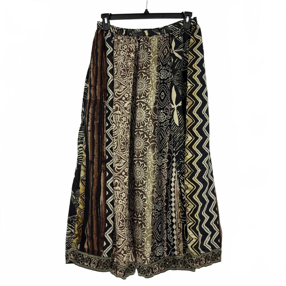 Chico's Silk Patchwork Maxi Skirt With Sequins - image 1